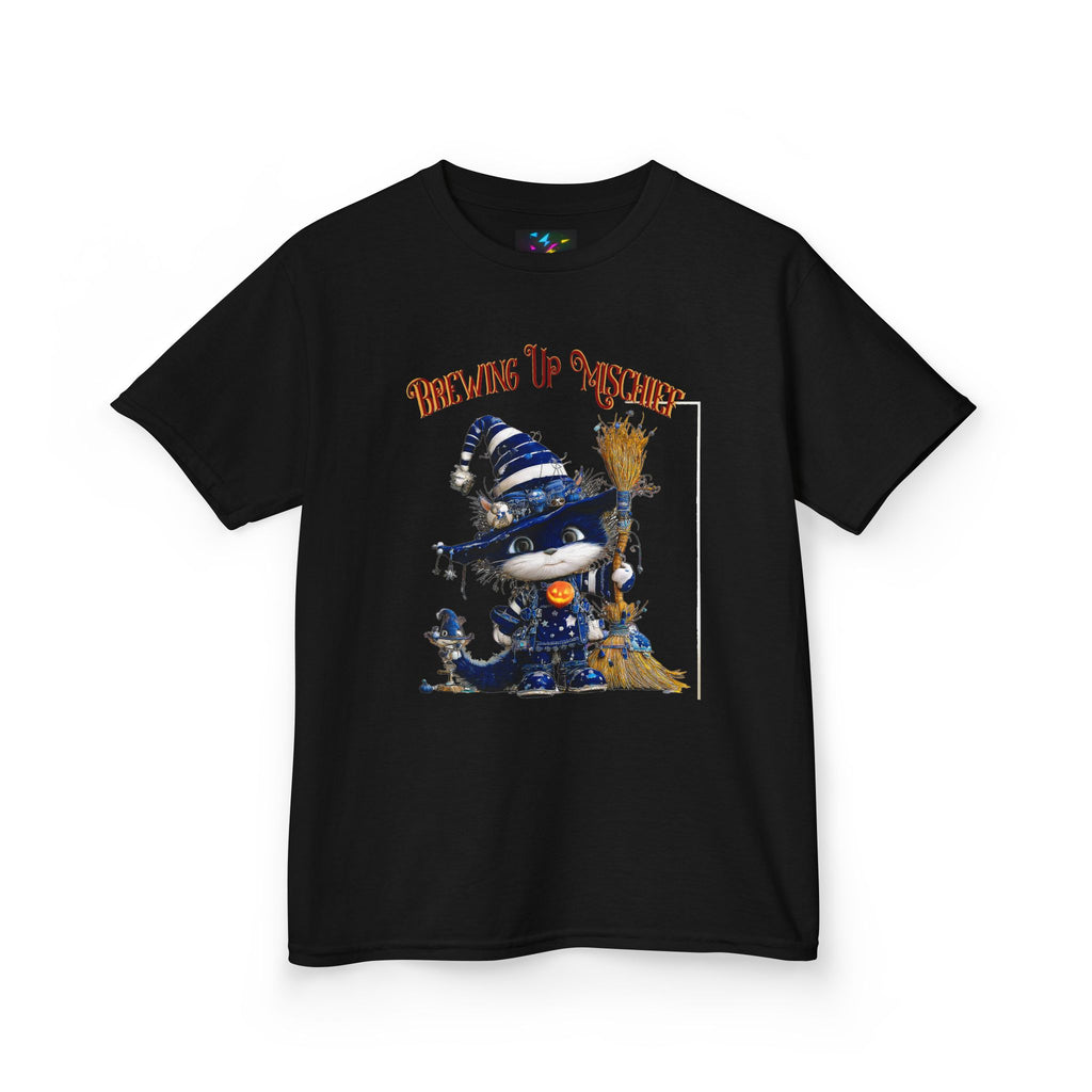 Kids Tee — 'Brewing Up Mischief' Wizard Cat Graphic Shirt
