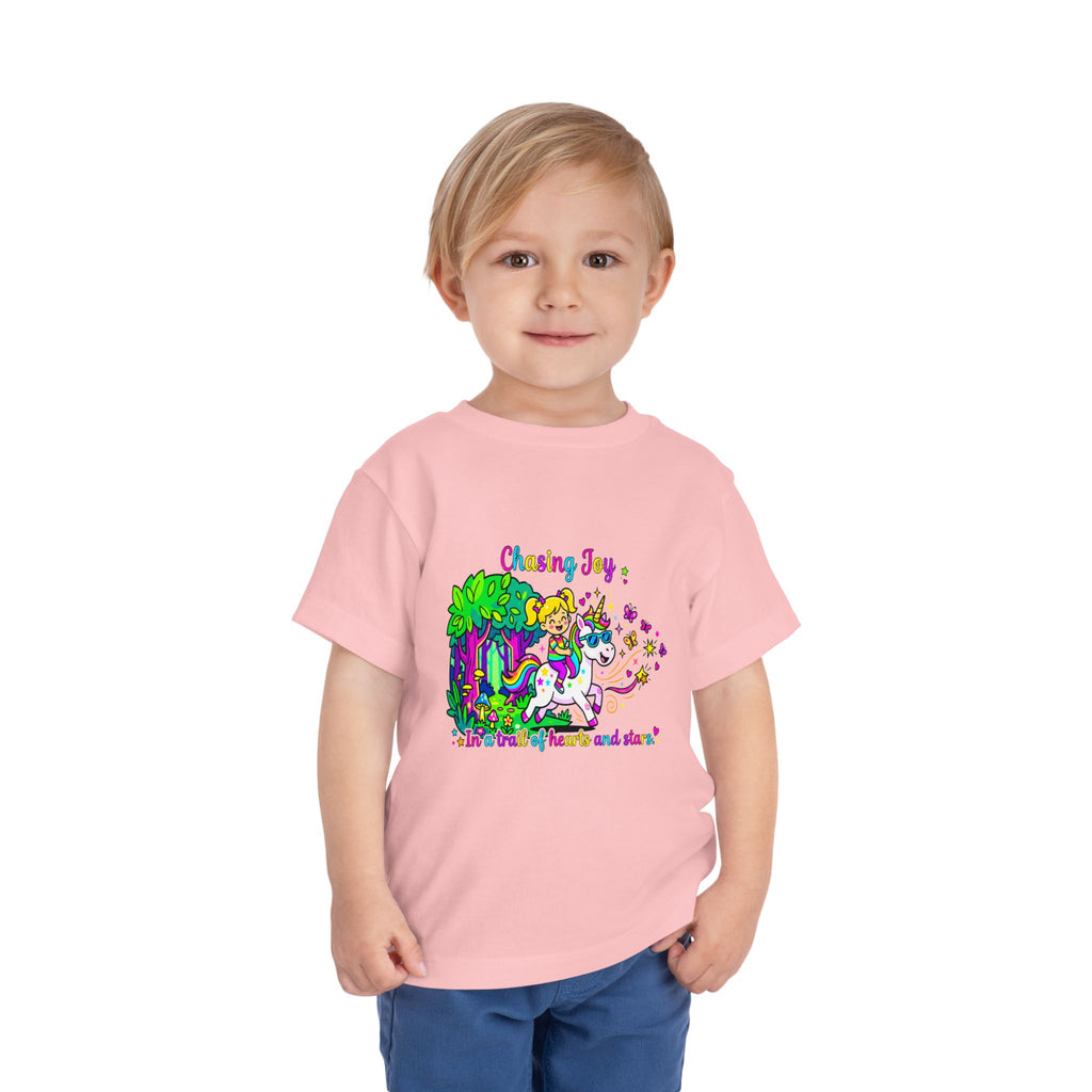 Chasing Joy Unicorn Toddler Tee — Colorful Magical Adventure Shirt