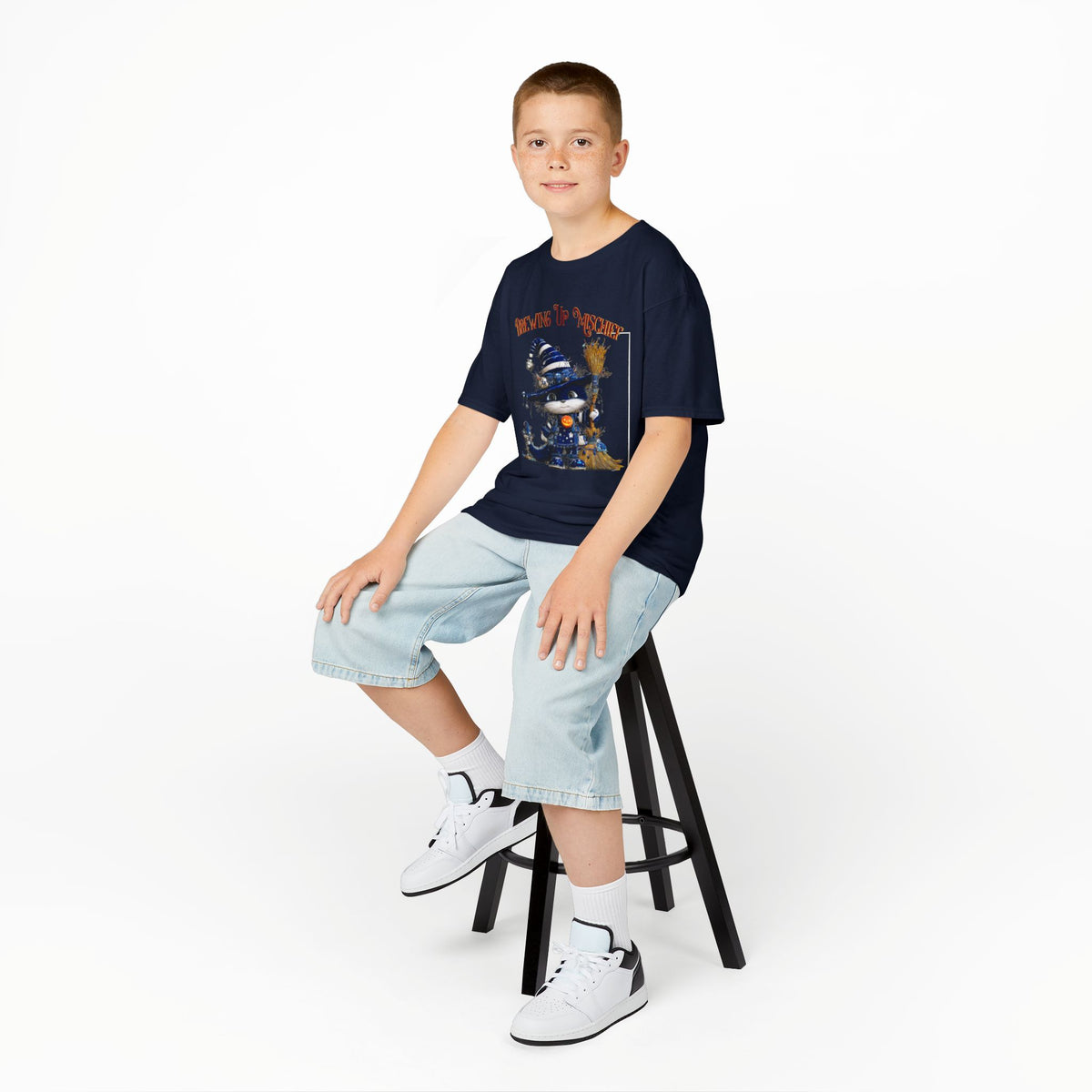 Kids Tee — 'Brewing Up Mischief' Wizard Cat Graphic Shirt