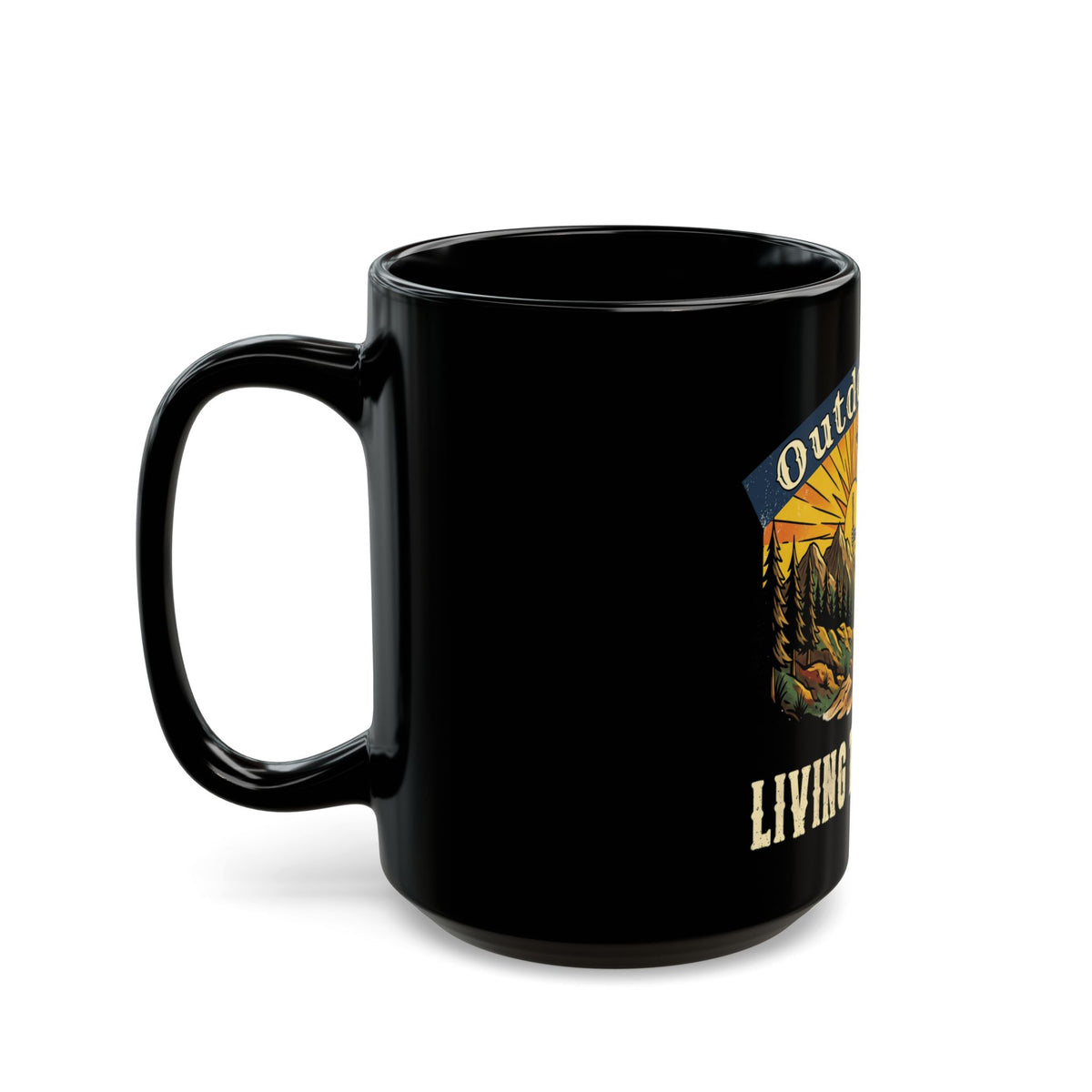 Outdoor Life Mug — "Living the Dream" Camping Coffee Cup
