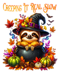Creeping It Real Slow Sloth Witch Halloween T-Shirt